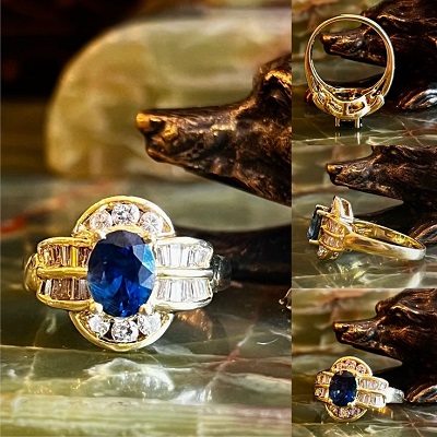 540 yellow gold garnet pearls ring