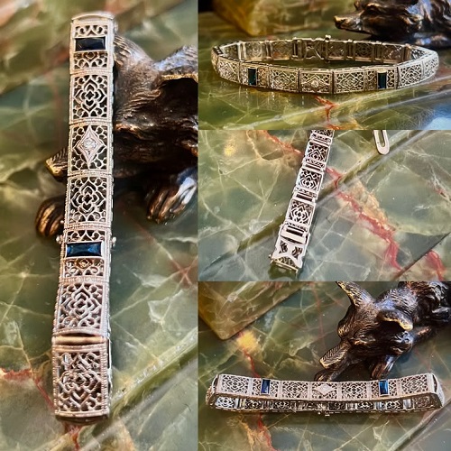 Art Deco 14kt white gold bracelet